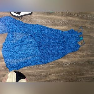 Blue leopard maxi dress